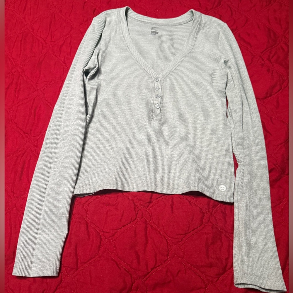 Women's Gray Long sleeve top & bottom pajama set